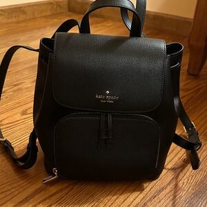 Kate Spade Black Textured Backpack